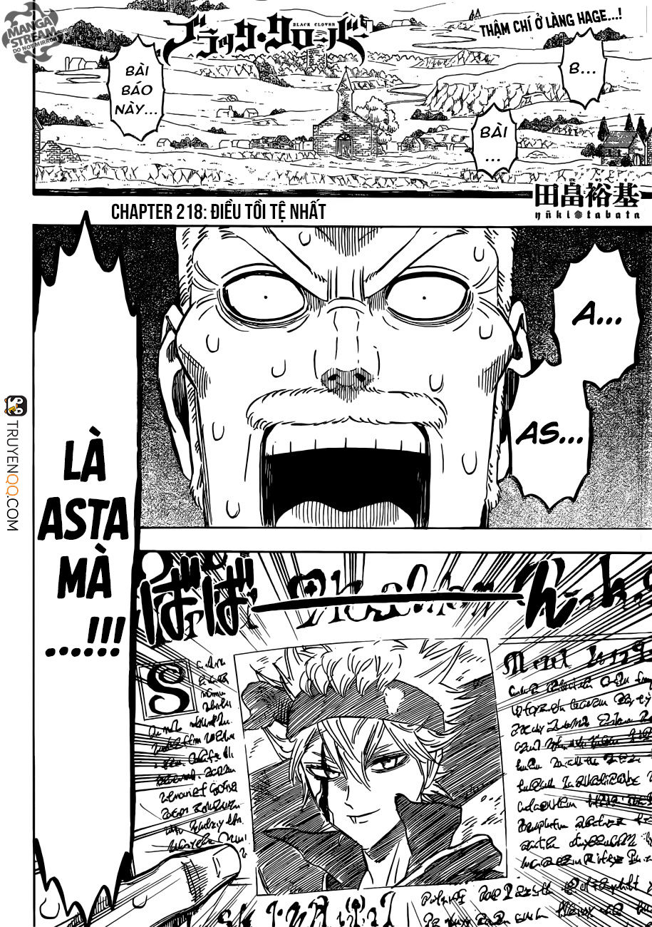 Black Clover - Thế Giới Phép Thuật: Chapter 218