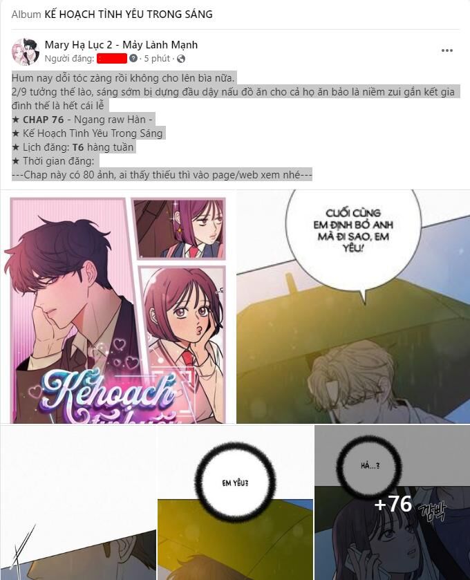 Tình Yêu Trong Sáng: Chapter 76.1